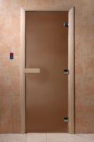 Дверь "Банная ночь" (бронза матовое) 190х70, 8 мм, 3 петли, коробка хвоя