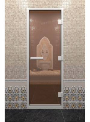 Дверь Хамам "Бронза " 190х70, 6 мм, коробка алюминий